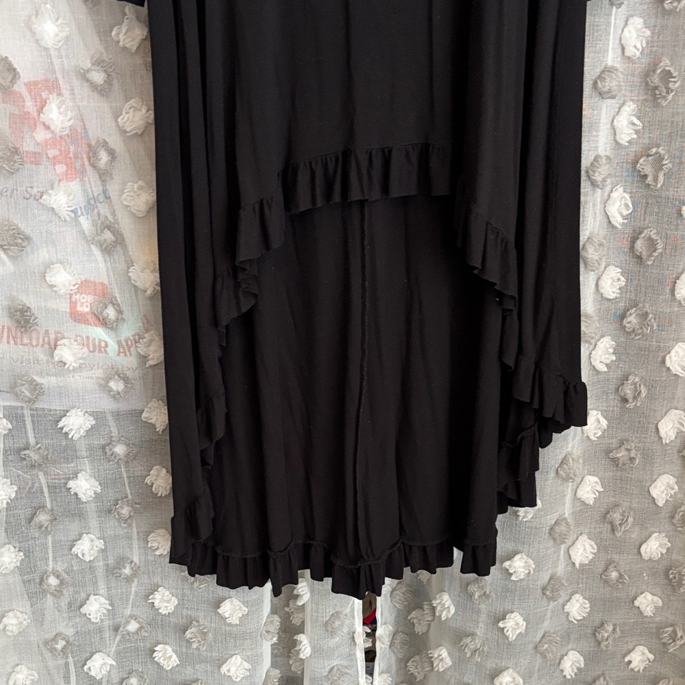Celeste Black High-Low Ruffle Tunic Top - Picture 6 of 6